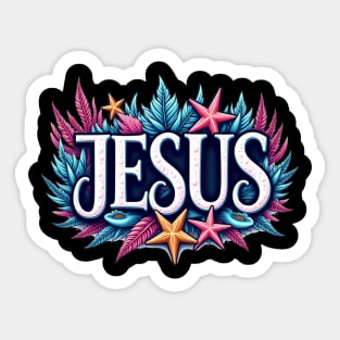 Jesus name cartoon undersea inspired Sticker